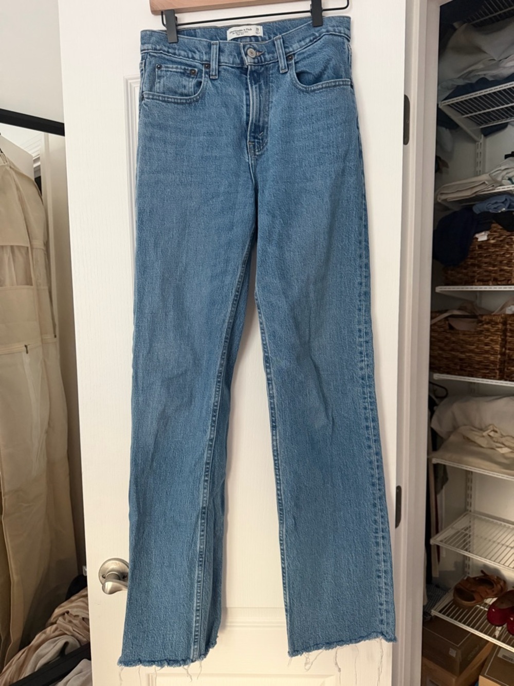 Abercrombie and Fitch Blue High-Rise Straight Jeans
